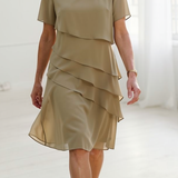 Charlotte | Elegant Flowing Ruffled Midi Dress