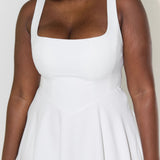 Anastasia | Square Neck Elegant Midi Dress