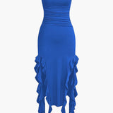 Harper | Bandeau Maxi Dress with Elegant Ruffle Detail