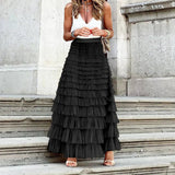 Greer | A-Line Lightweight Tulle Maxi Skirt