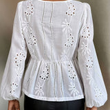 Genevieve | Floral Tie-Front Blouse with Elegant Fit