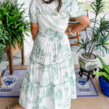 Elowen | Toile Maxi Dress with Smocked Waist and Tiered Skirt