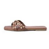 Georgia | Studded Cross-Strap Sandals