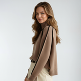 Chloe | Women's Oversized Ribbed Knit Sweater with Roll Neck