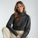 Chloe | Women's Oversized Ribbed Knit Sweater with Roll Neck