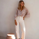 Marielle | Floral Print Button-Up Blouse with Elegant Fit