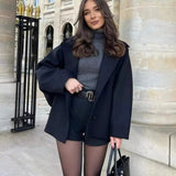 Women's Minimalist Coat – Slightly Oversized Elegant Winter Coat