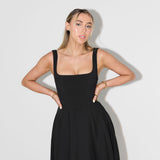 Anastasia | Square Neck Elegant Midi Dress