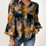 Evangeline | Floral Print Lapel Collar Blouse