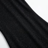 Isolde | Black Square Neck Slim Fit Maxi Dress