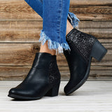 Aisling | Sparkling ankle boots with chunky heel elegance