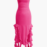 Harper | Bandeau Maxi Dress with Elegant Ruffle Detail