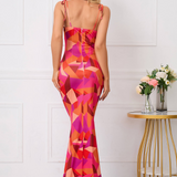 Emily | Floral Print Maxi Dress with Elegant Fitted Silhouette
