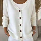 Florence | V-Neck Button-Up Long Sleeve Sweater