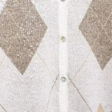 Ivy | Cropped Argyle Knit Cardigan