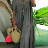 Florence | Plus Size Ruffled Layer Dress with Tummy Control
