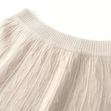 Freya | Merino wool A-line midi skirt with elastic waistband