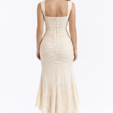 Ophelia | Satin Midi Dress with Cowl Neck
