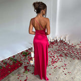 Isla | Satin Maxi Dress with Elegant Side Split