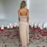 Isla | Satin Maxi Dress with Elegant Side Split
