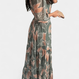Lysandra | Printed Maxi Dress with V-Neck and Flowing Silhouette
