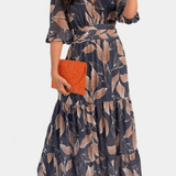 Lysandra | Printed Maxi Dress with V-Neck and Flowing Silhouette