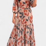 Lysandra | Printed Maxi Dress with V-Neck and Flowing Silhouette