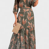 Lysandra | Printed Maxi Dress with V-Neck and Flowing Silhouette