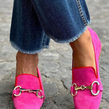 Hannah | Women's Pointed Toe Loafers with Gold Detail