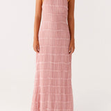 Lydia | Halter neck maxi dress with a fluid elegant drape