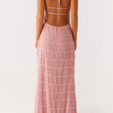 Lydia | Halter neck maxi dress with a fluid elegant drape