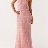 Lydia | Halter neck maxi dress with a fluid elegant drape