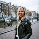 Lydia | Floral Faux Leather Jacket with Tailored Fit