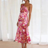 Cecily | Women’s Floral Maxi Dress with Asymmetrical Design