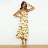 Cecily | Women’s Floral Maxi Dress with Asymmetrical Design
