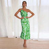 Cecily | Women’s Floral Maxi Dress with Asymmetrical Design