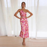 Cecily | Women’s Floral Maxi Dress with Asymmetrical Design