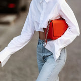 Salma | Cropped Women's Blouse with Raw Cut – Modern, Urban & Statement-Making
