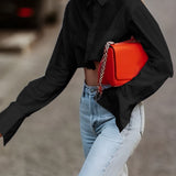 Salma | Cropped Women's Blouse with Raw Cut – Modern, Urban & Statement-Making