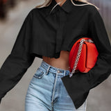 Salma | Cropped Women's Blouse with Raw Cut – Modern, Urban & Statement-Making