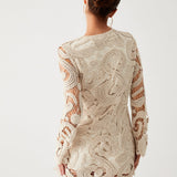Elowyn | Long Sleeve Crocheted Mini Dress