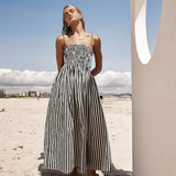 Charlotte | Striped Maxi Dress with Adjustable Straps