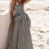Charlotte | Striped Maxi Dress with Adjustable Straps