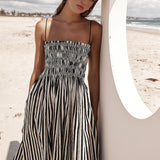 Charlotte | Striped Maxi Dress with Adjustable Straps