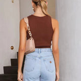 Harriet | Ribbed Knit Sleeveless Bodycon Top
