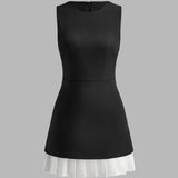 Solvienne | Chic Sleeveless Midi Dress with Pleated Details