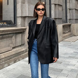 Emily | Leather Blazer with Functional Pockets