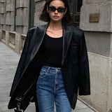 Emily | Leather Blazer with Functional Pockets