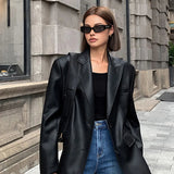 Emily | Leather Blazer with Functional Pockets