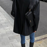 Emily | Leather Blazer with Functional Pockets